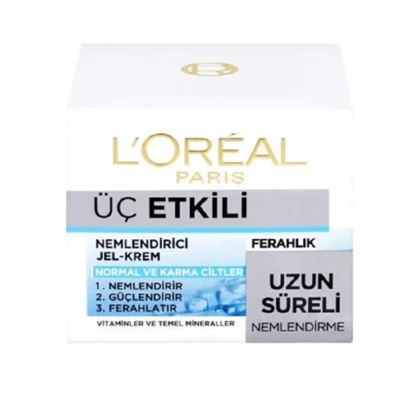 L'Oreal Paris 3 Etkili Nemlendiricili Jel Krem Normal ve Karma Ciltler İçin 50 ml ürün görseli