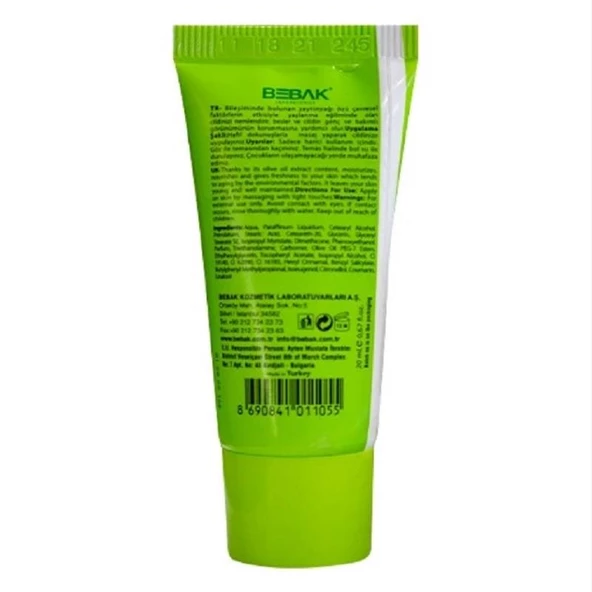 Bebak Zeytinyağlı El ve Vücut Nemlendirici Kremi 20 ml - 2