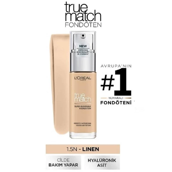 L'Oreal Paris True Match Fondoten No: 1,5 N - Resim 2