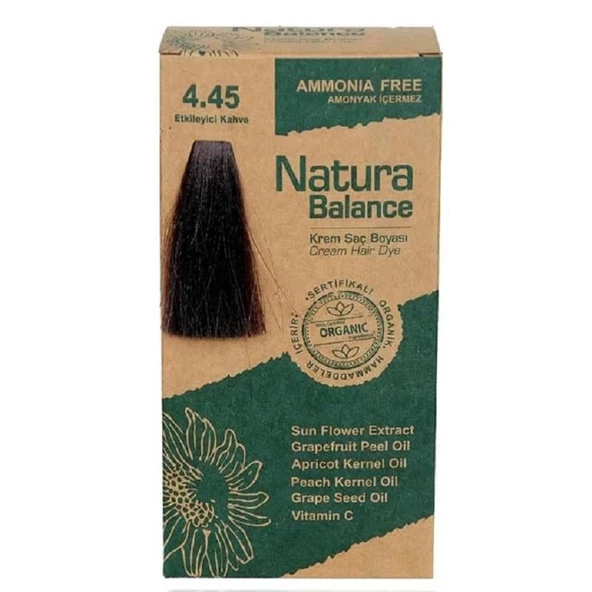 Natura Balance Organik Krem Saç Boyası 60 ml - 4.45 Etkileyici Kahve