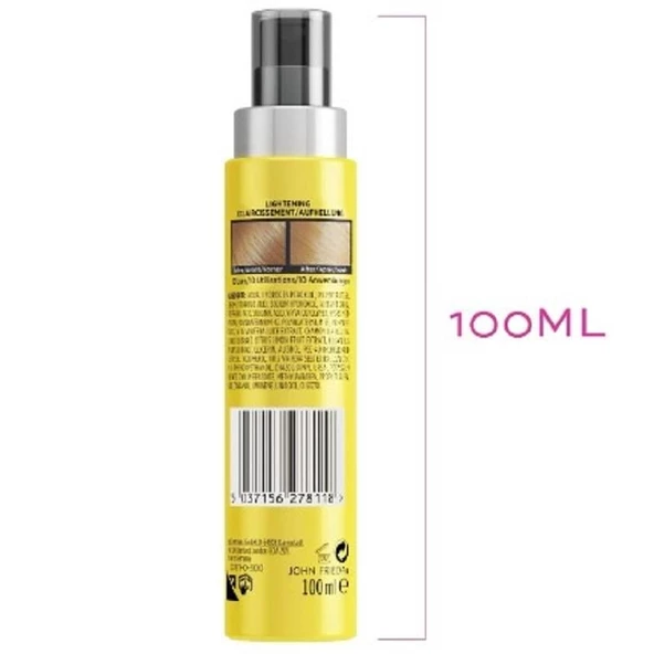 John Frieda SB Go Blonder Renk Açıcı Sprey Sarı Saçlara Özel 100 ml - Resim 3
