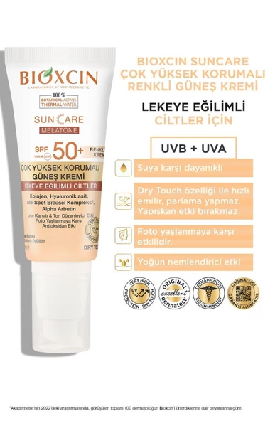 Bioxcin Sun Care Lekeye Eğilimli Ciltler Için Çok Yüksek Korumalı Renkli Güneş Kremi 50 Spf - Leke Tinted - 5