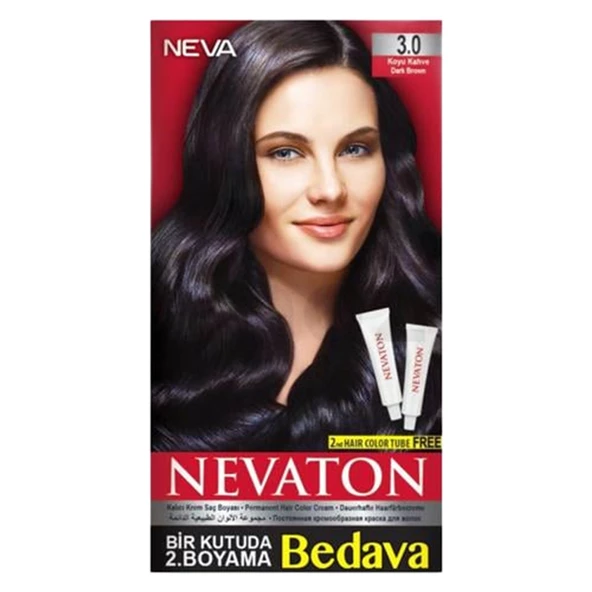 Nevaton Kalıcı Krem Saç Boyası 3.0 Koyu Kahve ürün görseli