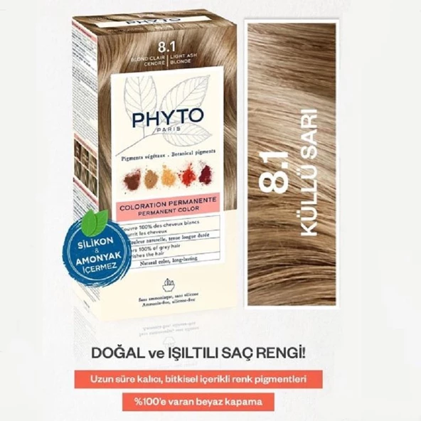 Phyto Color Saç Boyası - 8.1 Küllü Sarı - Resim 2