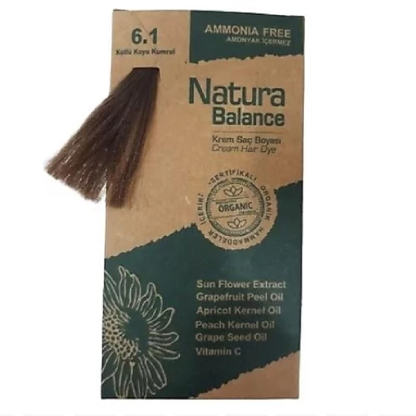 Natura Balance Organik Krem Saç Boyası 60 ml - 6.1 Küllü Koyu Kumral ürün görseli