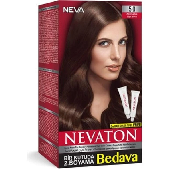 Nevaton Kalıcı Krem Saç Boyası 5.0 Açık Kahve ürün görseli