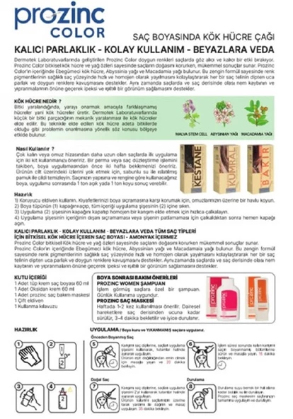 Prozinc Color Saç Boyası - 8.44 Light Blonde Intense Copper Bakıt - Resim 3