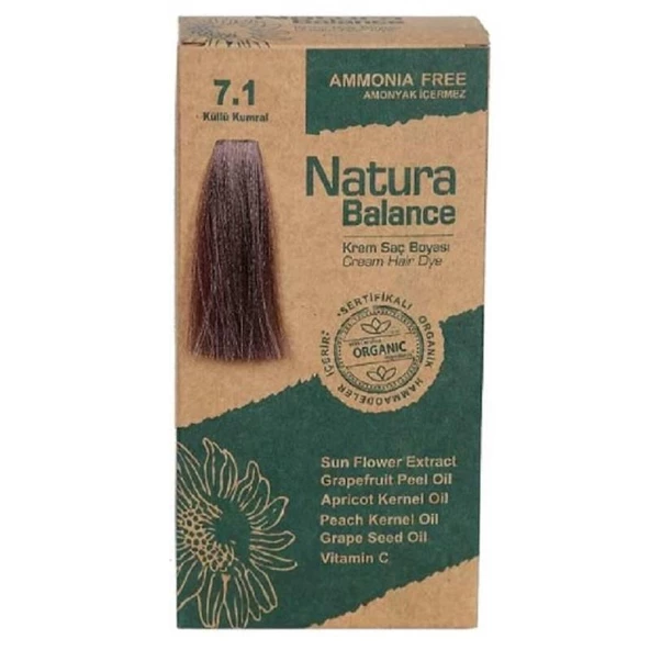 Natura Balance Organik Krem Saç Boyası 60 ml - 7.1 Küllü Kumral ürün görseli