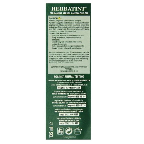 Herbatint Bitkisel Saç Boyası 5R Light Copper Chestnut Açık Bakır Kahve 135 ml - Resim 5