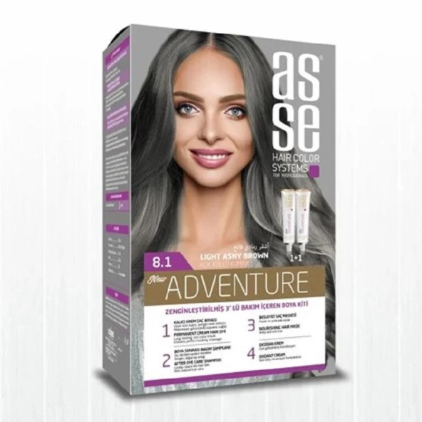 Asse Hair Color System Saç Boyası Açık Küllü Kumral No: 8.1 ürün görseli