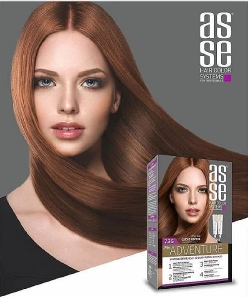 Asse Hair Color System Saç Boyası Kakao Kahve No: 7.35 - Resim 2