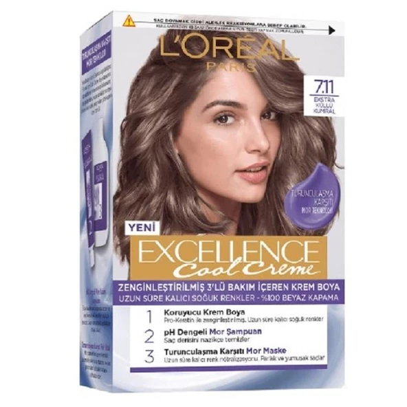 L'Oreal Paris Excellence Saç Boyası 7/11 Küllü Kumral