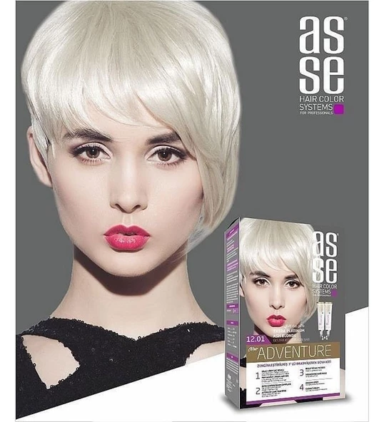 Asse Hair Color System Saç Boyası Extra Küllü Platin Sarı No:12.01 - Resim 2