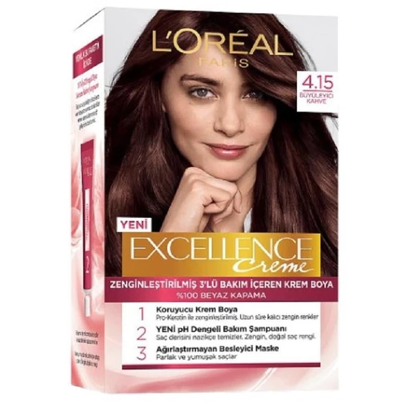 L'Oreal Paris Excellence Creme Saç Boyası - 4.15 Büyüleyici Kahve ürün görseli