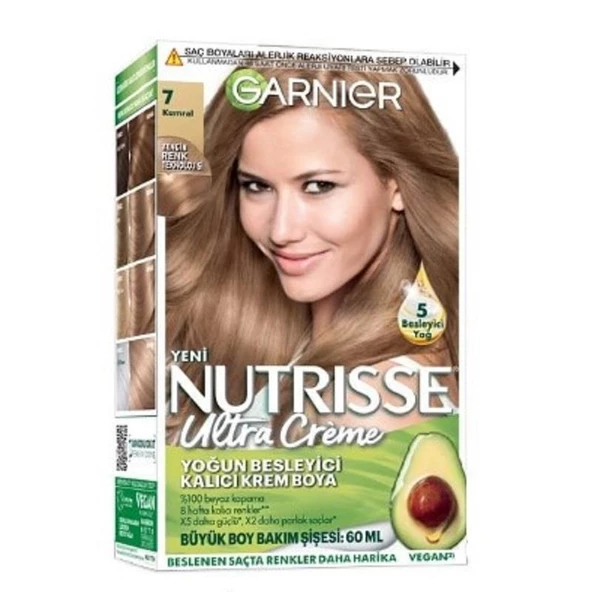 Garnier Nutrisse Yoğun Besleyici Kalıcı Krem Saç Boyası - Kumral 7,0 ürün görseli