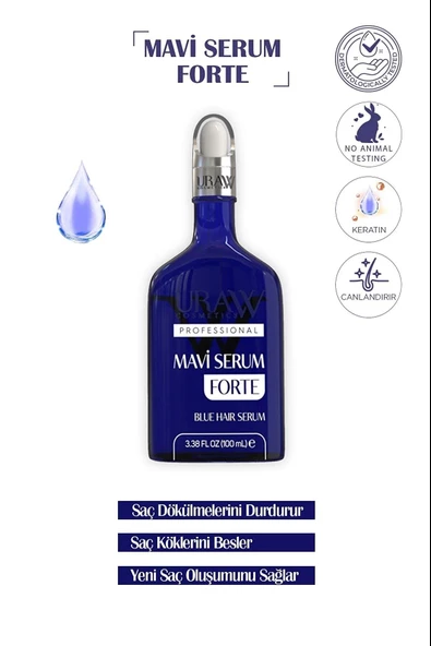 Uraw Cosmetics Blue Hair Serum Forte 100 ml - Resim 2
