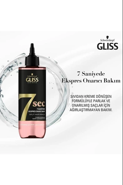 Gliss 7 Saniyede Expres Onarıcı Bakım Kürü Kırık Uçlu Saçlar 200 ml - 2