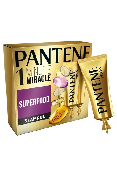 Pantene Ampul 1 Dakikada Mucize Superfood 3'lü 15 ml - Resim 2