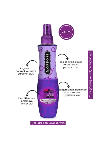 Morfose Keratin Mor Fön Suyu 240 ml - 2 Adet - 2
