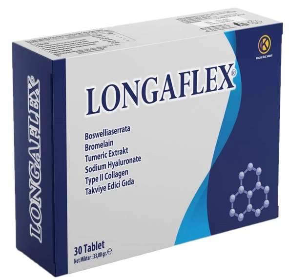 Longaflex - Tip 2 Kolajen ve Hyalüronik Asit içeren Gıda Takviyesi 30 Tablet