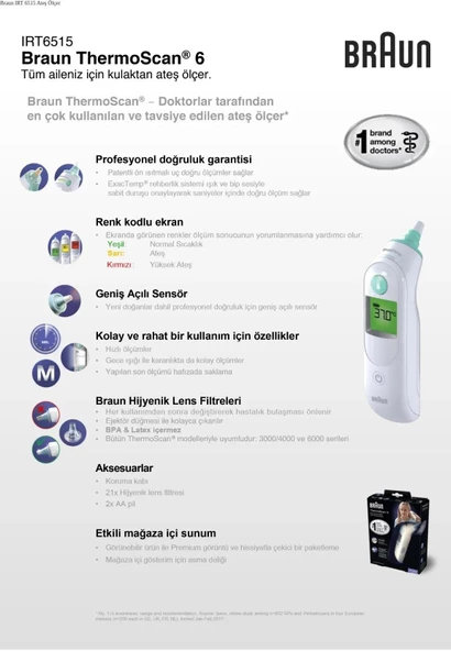 Braun 6515 Thermoscan 6 Kulaktan Ateş Ölçer - Resim 6