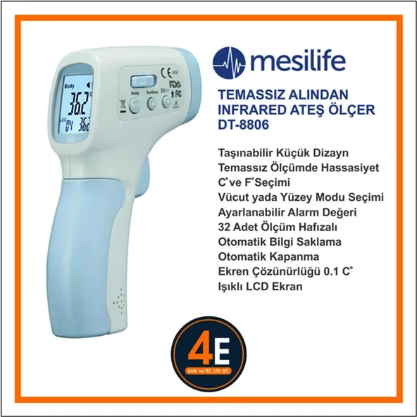 Mesilife DT-8806 Infrared Temassız Alından Ateş Ölçer - 2