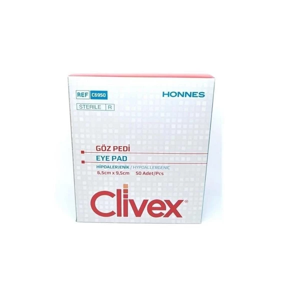 Clivex Yetişkin Hipoalerjenik Göz Pedi 6,5 x 9,5cm 50'li ürün görseli
