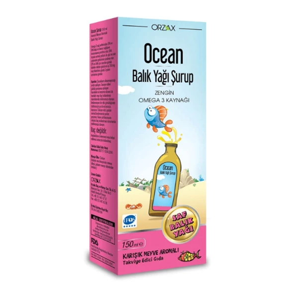 Ocean Tutti Frutti Karışık Meyve Aromalı Balık Yağı Şurup 150 ml