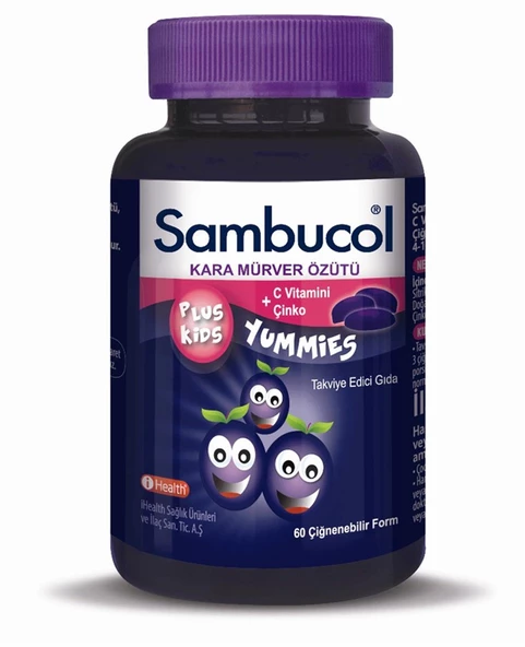 Sambucol Plus Kids Yummies 60 Çiğneme Tableti ürün görseli