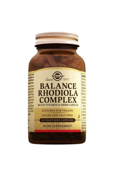 Solgar Balance Rhodiola Complex 60 Kapsül ürün görseli