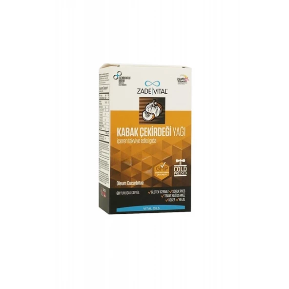 Zade Vital Kabak Çekirdeği Yağı 320 mg 60 Yumuşak Kapsül ürün görseli