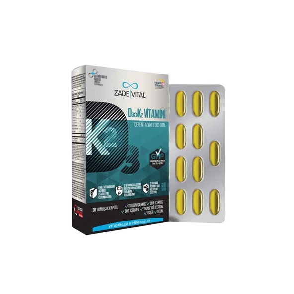 Zade Vital D3+K2 Vitamini 30 Kapsül - Resim 2