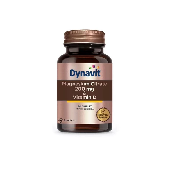 Dynavit Magnesium Citrate 200 mg & Vitamin D 60 Tablet ürün görseli