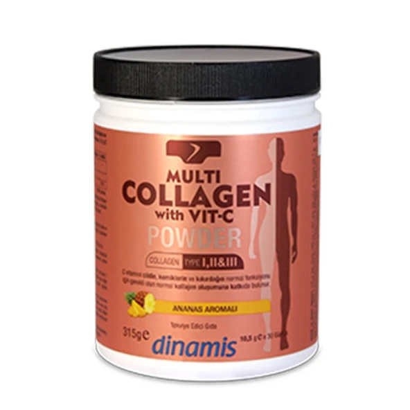 Dinamis Multi Collagen with Vit C Toz Ananas Aromalı 315 gr ürün görseli