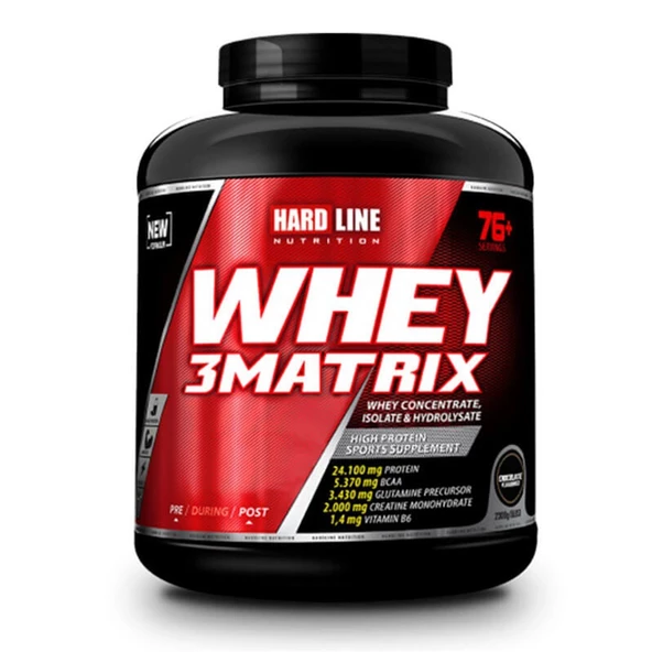 Hardline Nutrition Whey 3 Matrix Çilekli 2300 gr ürün görseli