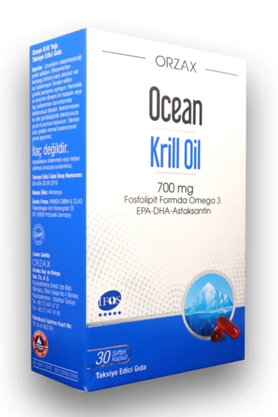 Ocean Krill Oil 700 mg 30 Kapsül