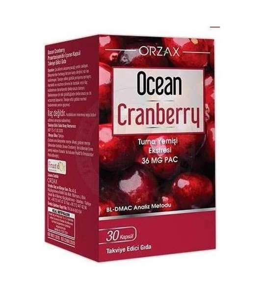 Ocean Cranberry Turna Yemişi Ekstresi 36 mg Pac 30 Kapsül