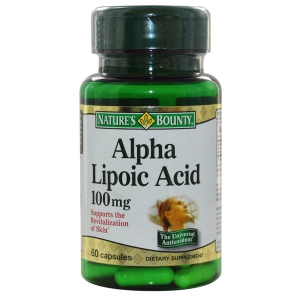 Nature's Bounty Alpha Lipoic Acid 100 mg 60 Kapsül ürün görseli
