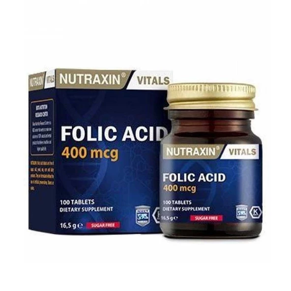Nutraxin Folic Acid 400 mcg 100 Tablet ürün görseli