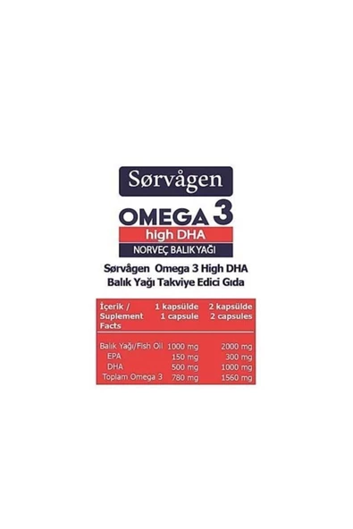 Sorvagen Omega 3 High DHA Norveç Balık Yağı 50 Kapsül ürün görseli