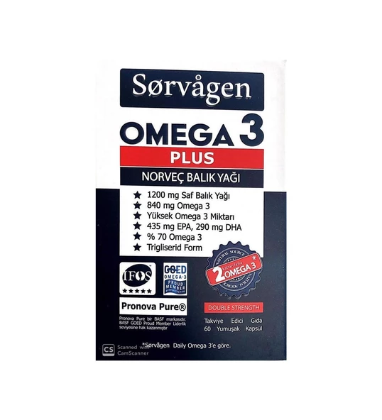 Sorvagen Omega 3 Plus Norveç Balık Yağı 60 Kapsül ürün görseli