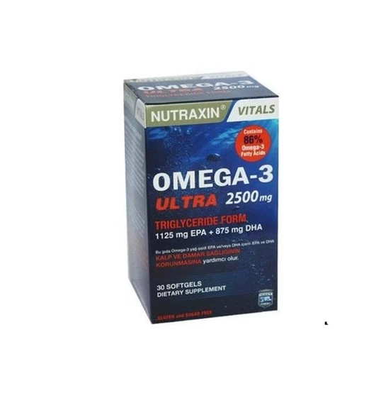 Nutraxin Vitals Omega-3 Ultra 2500 mg 30 Softgel ürün görseli
