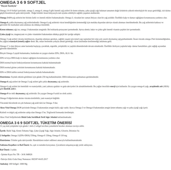 Shiffa Home Omega 3-6-9 Softjel 100 Kapsül - Resim 2