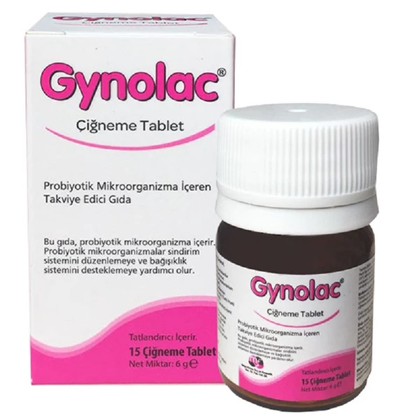 Gynolac Probiyotik 15 Çiğneme Tablet ürün görseli
