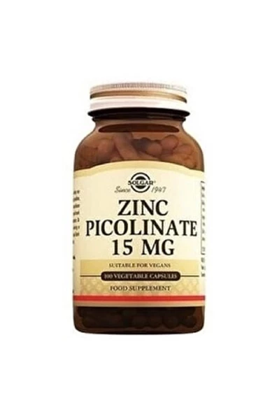 Solgar Zinc Picolinate 15 mg 100 Kapsül ürün görseli