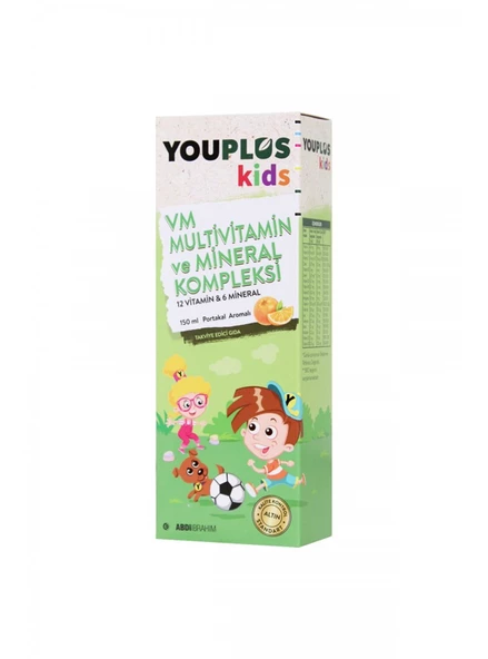 Youplus Kids VM Multivitamin ve Mineral Kompleksi 150 ml ürün görseli