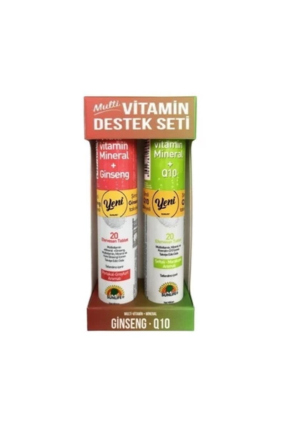 Sunlife Multivitamin Destek Seti - Multi Vitamin Ginseng 20 Tablet + Multivitamin Mineral Q10 20 Tablet ürün görseli