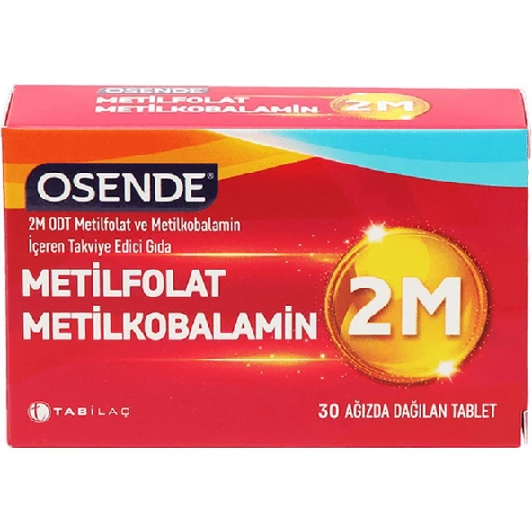 Osende 2M ODT Metilfolat & Metilkobalamin 30 Ağızda Dağılan Tablet ürün görseli