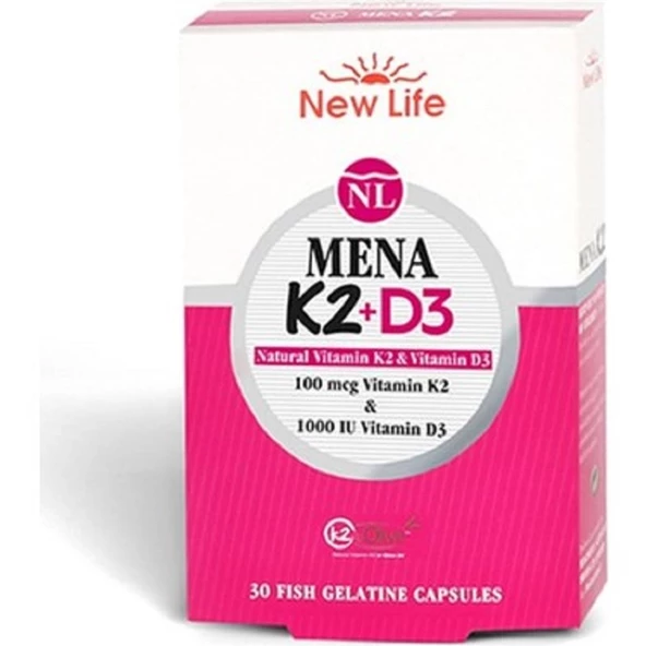 New Life Mena K2+D3 30 Kapsül