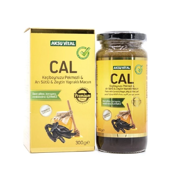 Aksu Vital CAL Keçiboynuzu Pekmezli Arı Sütlü Zeytin Yapraklı Macun 300 gr ürün görseli